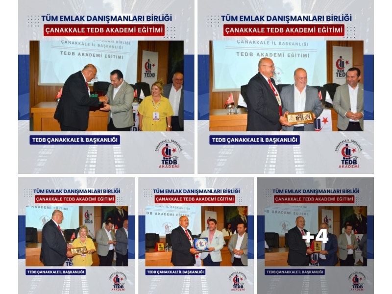 Tüm Emlak Danışmanları Birliği (TEDB) Çanakkale İl Başkanlığı tarafından düzenlenen TEDB Akademi Eğitimi