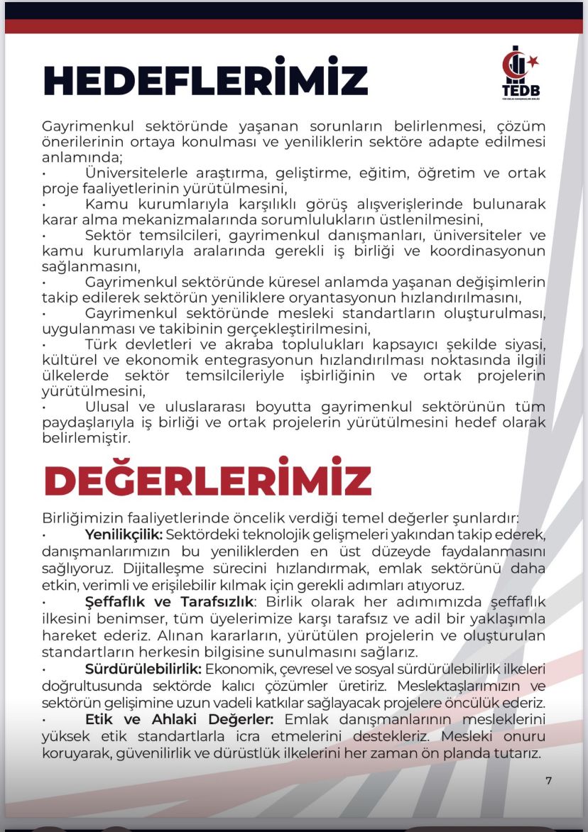 Hedeflerimiz ve Değerlerimiz