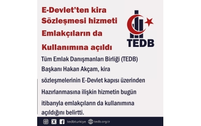 E-DEVLET'TEN KİRA SÖZLEŞMESİ HİZMETİ