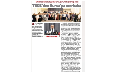 TEDB'den Bursa'ya merhaba