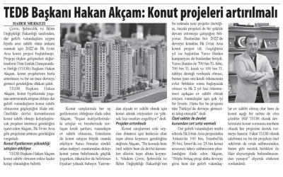 Konut Projeleri Arttırılmalı