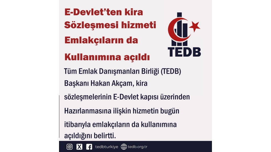 E-DEVLET'TEN KİRA SÖZLEŞMESİ HİZMETİ