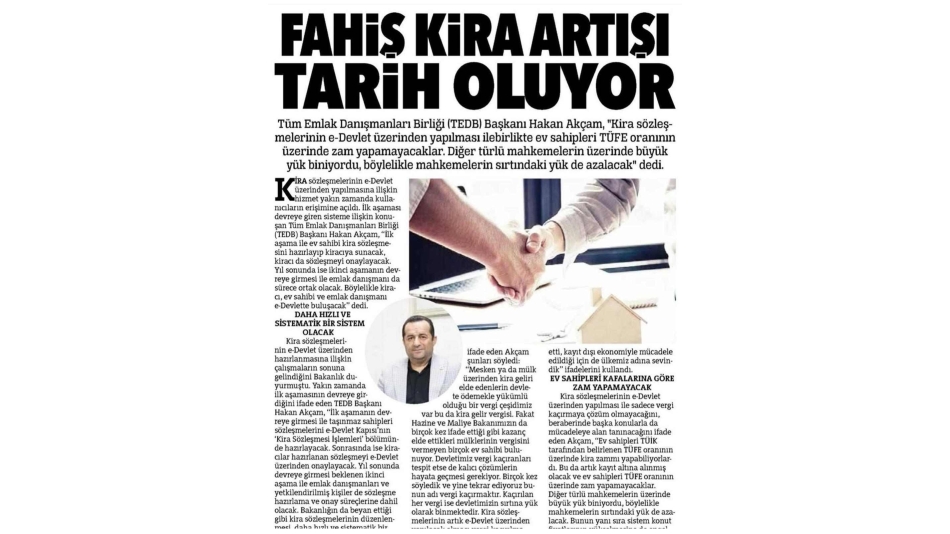 Fahiş Kira Artışı Tarih Oluyor