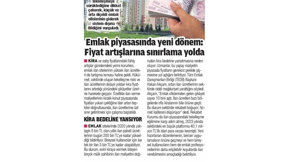 Emlak piyasasında yeni dönem