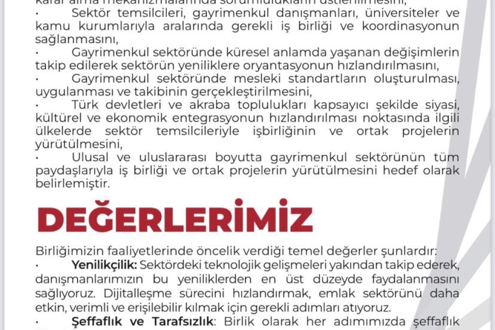 Hedeflerimiz ve Değerlerimiz