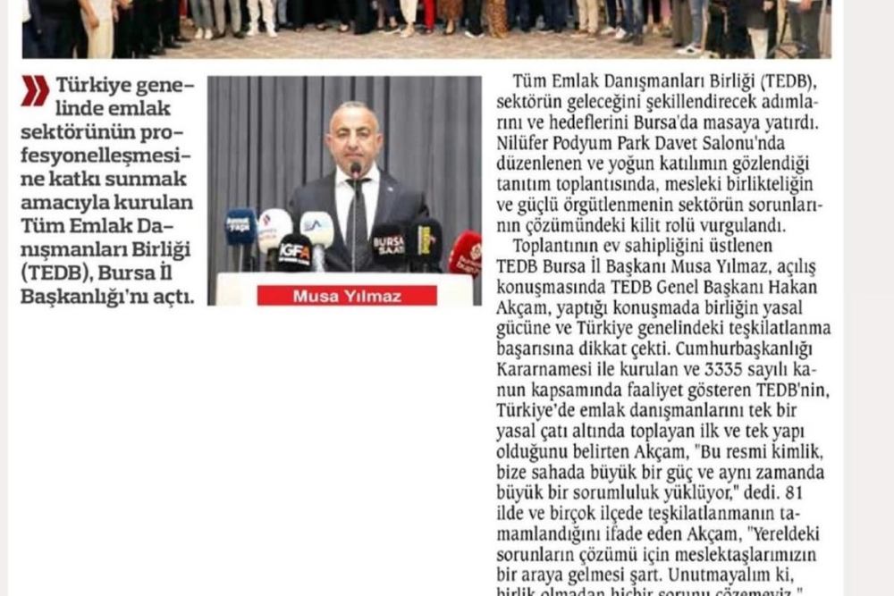 TEDB'den Bursa'ya merhaba