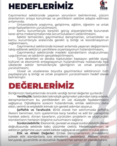 Hedeflerimiz ve Değerlerimiz