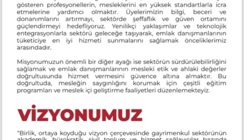Misyonumıuz ve Vizyonumuz