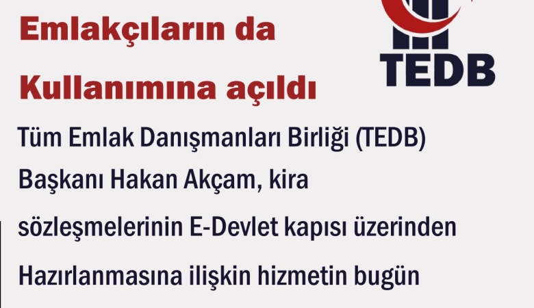 E-DEVLET'TEN KİRA SÖZLEŞMESİ HİZMETİ