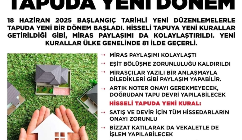 TAPUDA YENİ DÖNEM